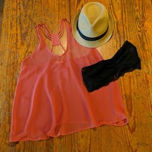 Coral Sheer Top